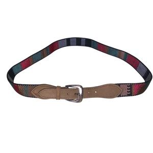 Bison Designs Belt Size 34 Mens Womens Woven Colorado USA Nylon Metal Buckle